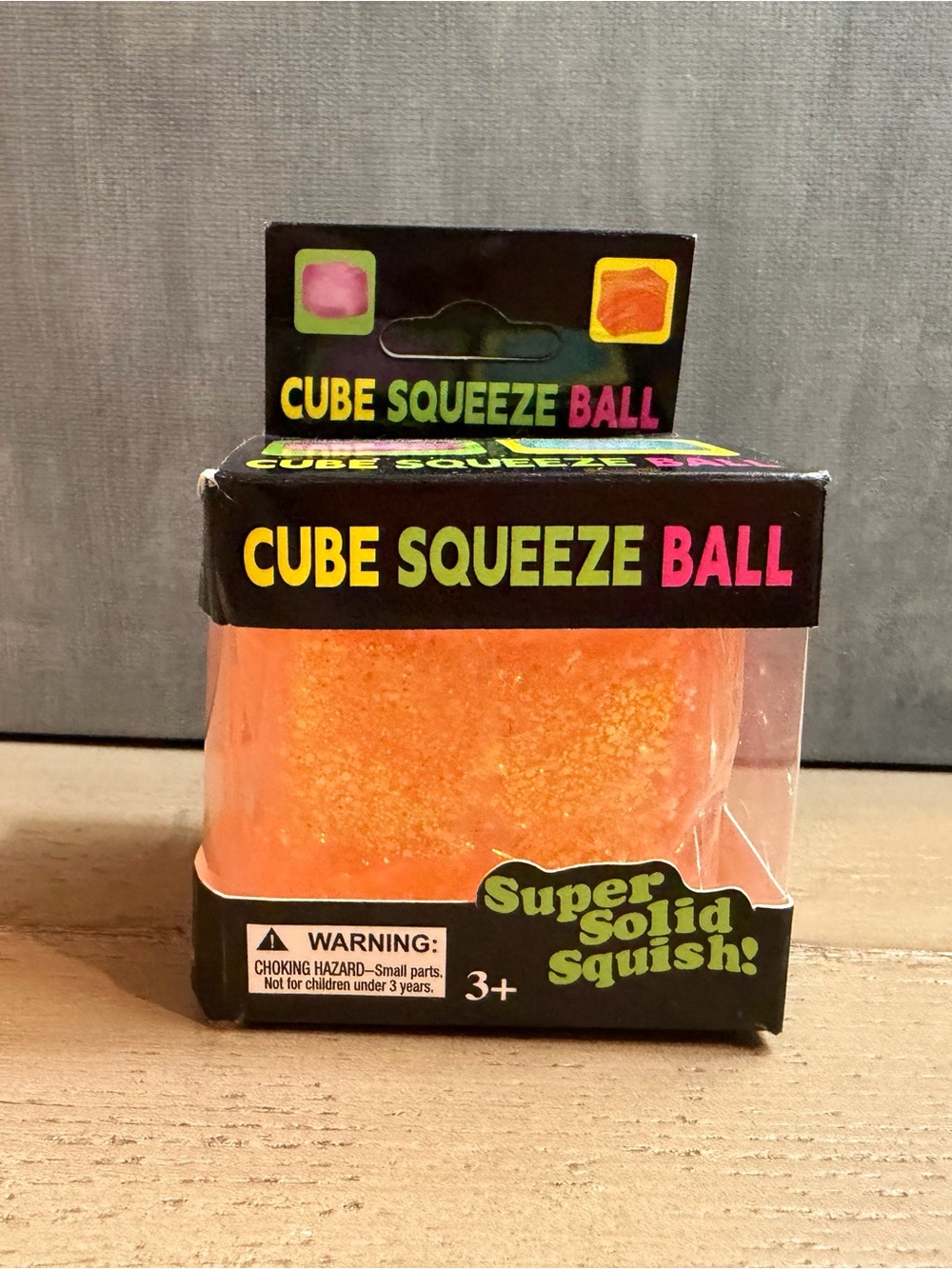 Cube Glitter Squeeze Squishy Cube - Orange -